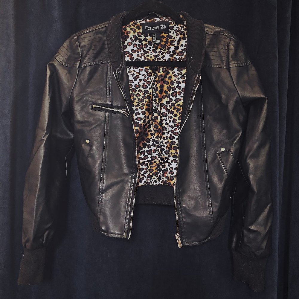 Black Leather Jacket - Forever 21